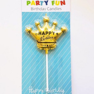 Happy Birthday Golden Crown Candle Happy Birthday Golden Crown Candle