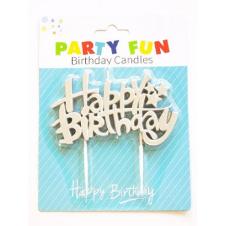 Happy Birthday Silver Candle Happy Birthday Silver Candle