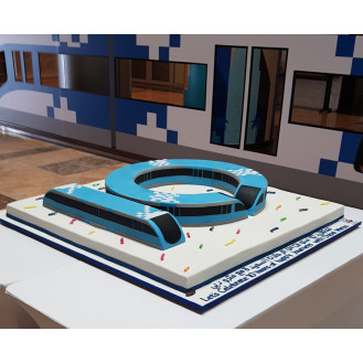 Dubai Metro 10 Year anniversary Cake  Dubai Metro 10 Year anniversary Cake