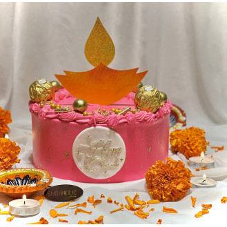 Diwali Pink Cake  Diwali Pink Cake