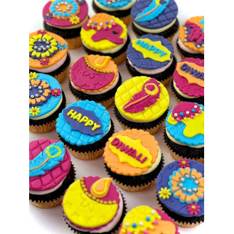 Diwali Colorful fondant Cupcakes  Diwali Colorful fondant Cupcakes