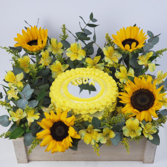 Sunflower Mirror Cake Crate Sunflower Mirror Cake Crate