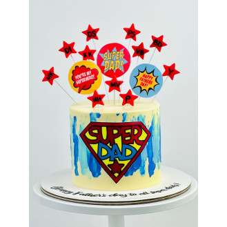 Super Dad Stars Cake  Super Dad Stars Cake