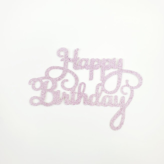 Happy Birthday Pink Glitter Topper 