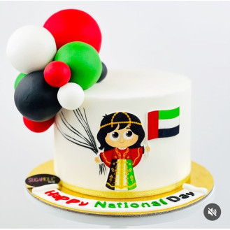 UAE National Day Emirati Girl Cake UAE National Day Emirati Girl Cake