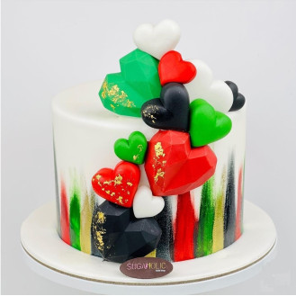 UAE National Day Hearts Cake UAE National Day Hearts Cake