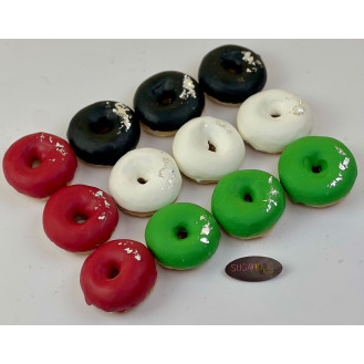 UAE National Day Flag shape Mini Donuts (12 pieces) UAE National Day Flag shape Mini Donuts (12 pieces)
