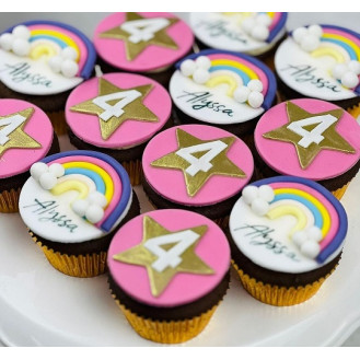 Rainbow Theme and Star Theme cupcakes (Set of 12) Rainbow Theme and Star Theme cupcakes (Set of 12)