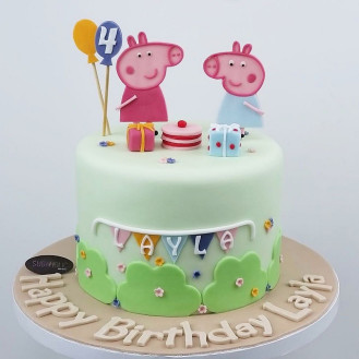 Peppa Pig Balloon Cake Peppa Pig Balloon Cake