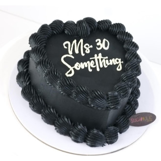 Black Heart Shaped Buttercream  Cake