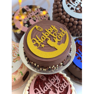 Chocolate Ganache Cake With Happy Eid Topper  Chocolate Ganache Cake With Happy Eid Topper