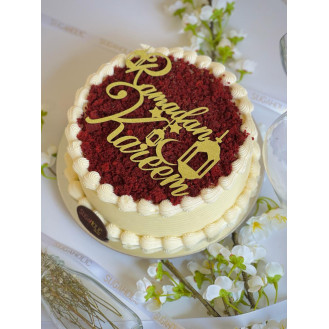 Red Velvet Cake with Cream Cheese and With Ramadan Kareem Topper  Red Velvet Cake with Cream Cheese and With Ramadan Kareem Topper