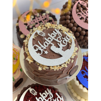 Vanilla Ganache Cake With Happy Eid Topper  Vanilla Ganache Cake With Happy Eid Topper