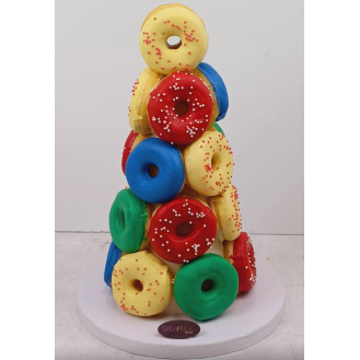 Colorful  Mini  Donut Tower Colorful  Mini  Donut Tower
