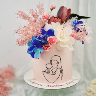 Mothers Day Slhoutte Cake  Mothers Day Slhoutte Cake