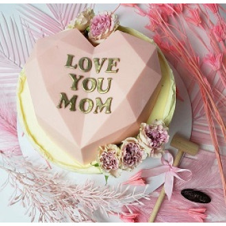 Love you Mom, Heart Smash Cake  Love you Mom, Heart Smash Cake