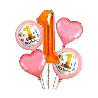 Age 1 pink and gold bunch Age 1 pink and gold bunch
