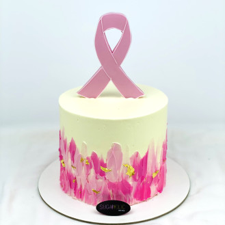 Breast Cancer Logo Cake 