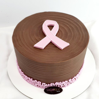 Breast Cancer Ganache Cake 
