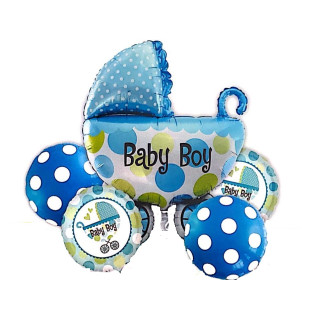 Baby Boy Pram Foil Balloons Baby Boy Pram Foil Balloons