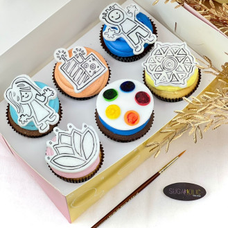 Diwali DIY Cupcakes - Set of 6 (5 Drawing, 1 Color Palette, 1 Brush) Diwali DIY Cupcakes - Set of 6 (5 Drawing, 1 Color Palette, 1 Brush)