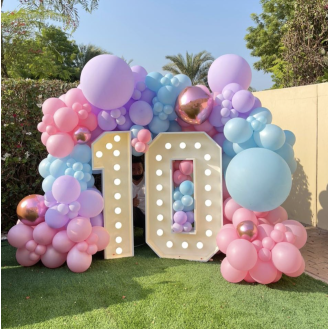 Fabulous 10 (Balloon Garland around the LED numbers LED numbers 1 and 0 (Need advance booking to check the availability of the Numbers) Fabulous 10 (Balloon Garland around the LED numbers LED numbers 1 and 0 (Need advance booking to check the availability of the Numbers)