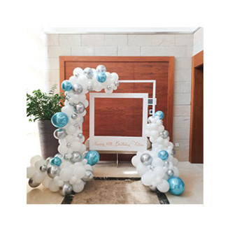 Framed View ( Frame stand - 1.8 x 1.8,  Personalized frame,  Balloon garland  ) Framed View ( Frame stand - 1.8 x 1.8,  Personalized frame,  Balloon garland  )