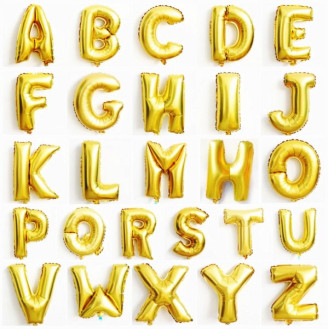 Gold Alphabet Foil Balloon (per alphabet) Gold Alphabet Foil Balloon (per alphabet)