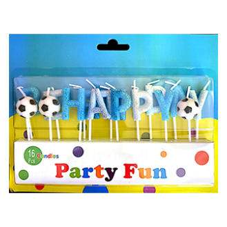 Happy Birthday Blue Football Candle Happy Birthday Blue Football Candle
