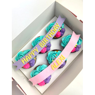 Box of 6 cupcakes with Message Box of 6 cupcakes with Message