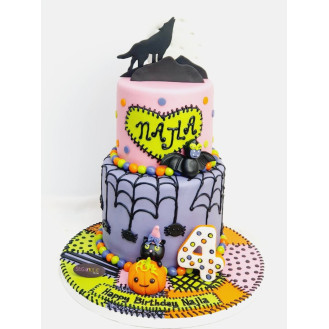 Halloween Cake - Pink and Purple theme  Halloween Cake - Pink and Purple theme