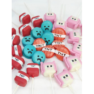 Minecraft Cake Marshmallows and Macarons  Minecraft Cake Marshmallows and Macarons