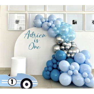 Mini Cars (Balloon garland 1.3m Semi arch backdrop - White 1 x small circle table - white Personalisation on Backdrop 1 x Car foam board) Mini Cars (Balloon garland 1.3m Semi arch backdrop - White 1 x small circle table - white Personalisation on Backdrop 1 x Car foam board)