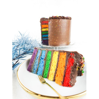 Rainbow Cake with Sprinkles (Chocolate Ganache) Rainbow Cake with Sprinkles (Chocolate Ganache)