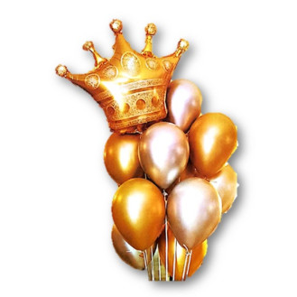 Crown Gold and Silver Balloon Set