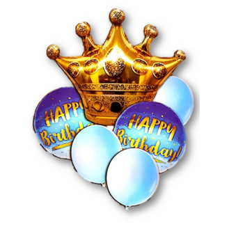 Crown Blue Happy Birthday Set