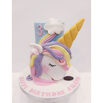 Unicorn Fondant Cake 2 layers Unicorn Fondant Cake 2 layers