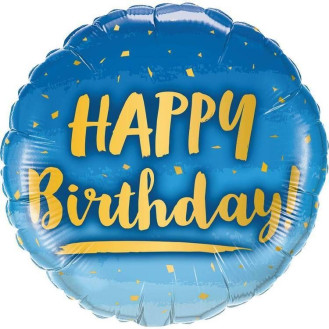 Happy Birthday Blue Ombre Balloon  Happy Birthday Blue Ombre Balloon