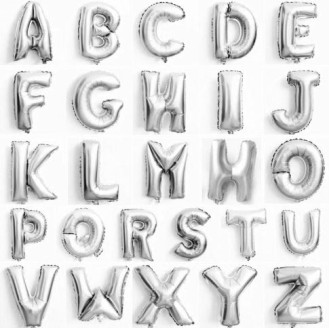 Silver Alphabet Foil Balloon (per alphabet) Silver Alphabet Foil Balloon (per alphabet)