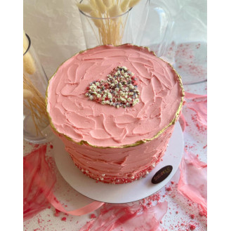 Valentines Sweet-Harmony Pink  Buttercream Peel-Off Cake Valentines Sweet-Harmony Pink  Buttercream Peel-Off Cake